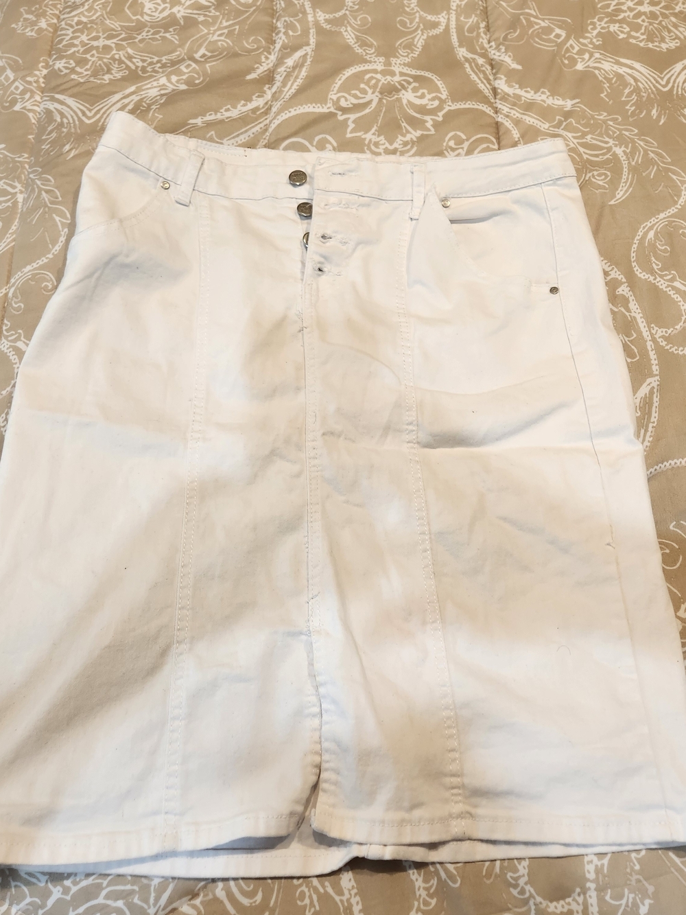 White Women's Knee-Length Skirt